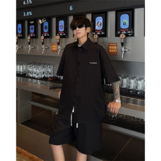 休闲运动套装5XT3028-TP4068冰丝凉感休闲套装短袖衬衫中裤，男装休闲套装，电商A102