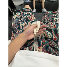 民族风男士短裤夏季外穿美式满印裤子男款大裤衩休闲运动4五分裤，男装牛仔裤，星座208-5