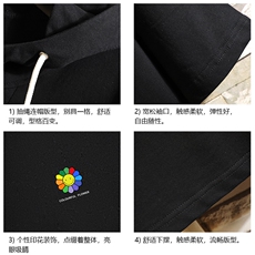 LD54101-P45连帽短袖t恤男大码胖子带帽五分袖中袖砖墙挂拍，男装T恤，电商A040A