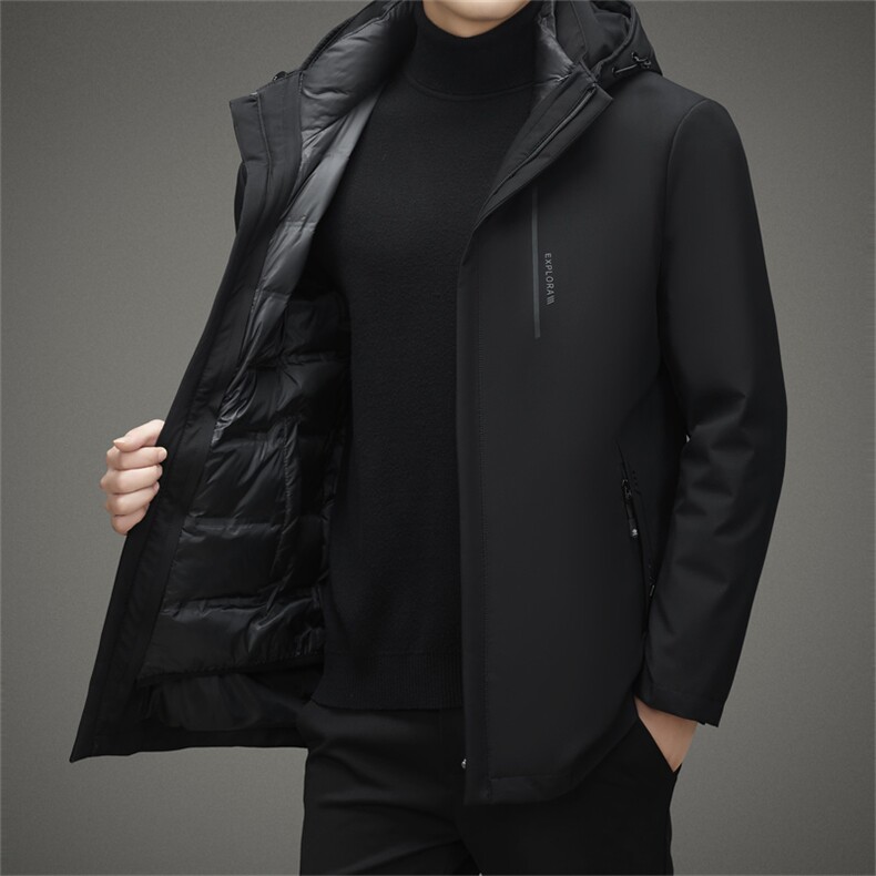 BZ8277主推帽子内胆可脱卸鹅绒90男士羽绒服一衣三穿高品质，男装羽绒服，钱塘207-2