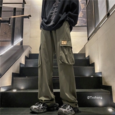 秋季新款潮流77工装裤百搭宽松直筒休闲裤B315-K23396-p55控68，男装休闲裤，电商B315