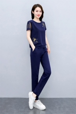 休闲运动套装女2025春秋新款韩版时尚拼接立领宽松跑步卫衣两件套，女装套装/套裙，梦依杭