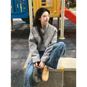 美式复古短款外套男潮牌高级感痞帅秋季cleanfit机车夹克