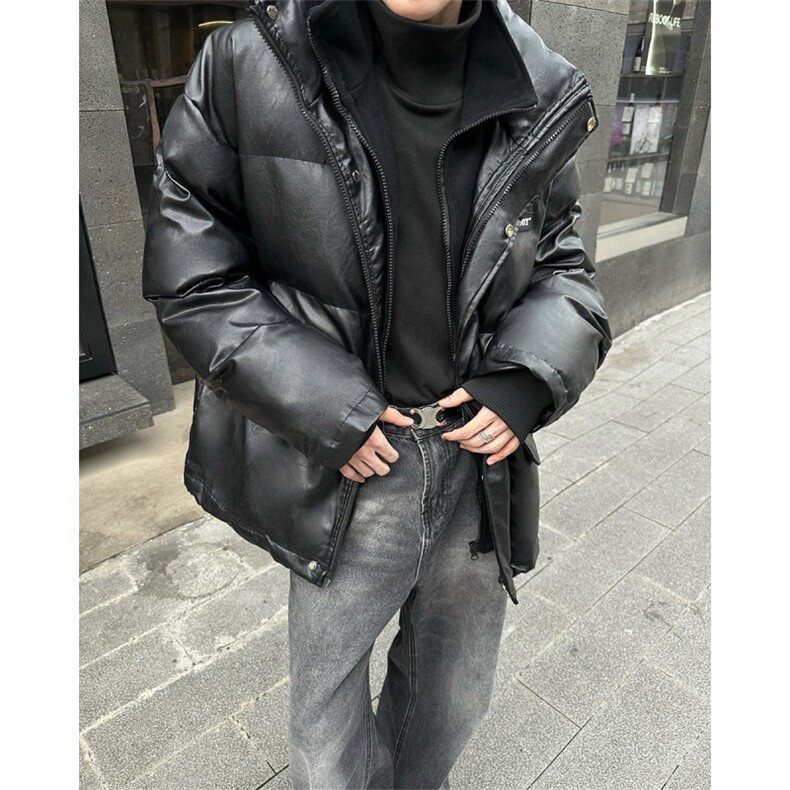 现货数据款高品质假两件PU皮棉衣美式高街外套XZ811A-MF120-P135,男装棉衣,星座811A