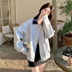 现货新款26春装浅蓝色夹克外套领子可脱卸2B153-7005-P160-K258，女装短外套，2B153