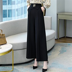 职业女2022春秋季新款时尚气质高级女神范设计感阔腿裤，女装休闲裤，时尚俏佳人