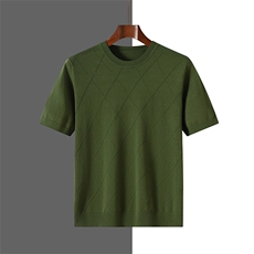 夏季新款简约纯棉菱形块短袖男宽松百搭显瘦时尚休闲上衣，男装T恤，牧绒家园