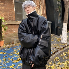 羊羔绒PU皮棉衣男士棉服冬季御寒保暖棉袄外套M5081P135控178，男装棉衣，电商A157