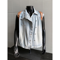 简约基础款街头风复古牛仔马甲宽松无袖翻领百搭上衣HY909P55控89，男装背心/马甲，电商A102B