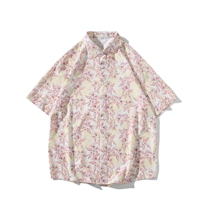 精品花衬衫大码男短袖夏季痞帅休闲上衣服外套翻领衬衣A012/P35图片