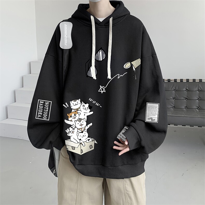连帽卫衣男大码运动服帽衫外套WY2115-P35加绒款-P40,男装卫衣,电商A040