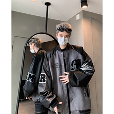 拼接撞色夹克男秋季美式宽松休闲棒球服外套XZ514-2-24233-P128，男装夹克，星座514-2(原B239)