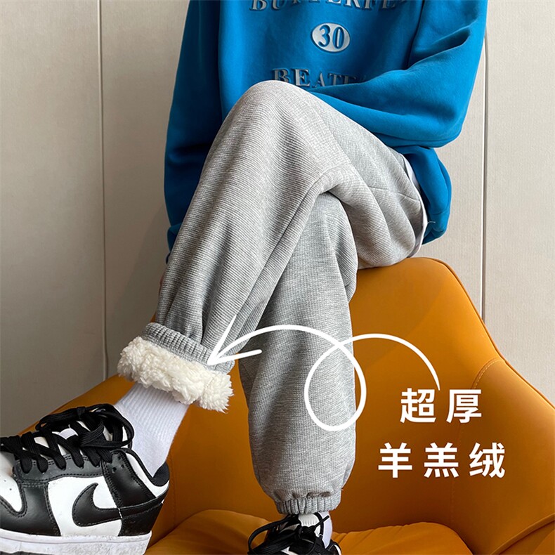 08冬季加厚保暖加绒羊羔毛裤男束脚阔腿休闲裤XZ211-1-K2461-P60,男装休闲裤,星座211-1