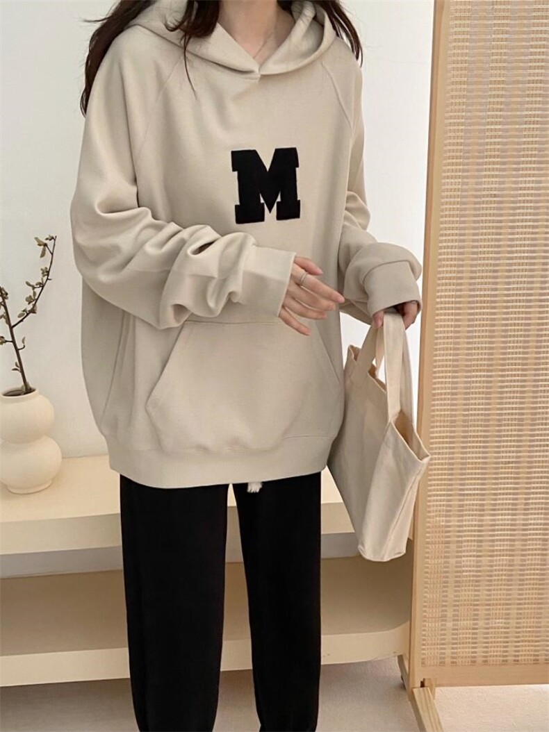 毛巾绣M卫衣，女装卫衣/绒衫，WW9