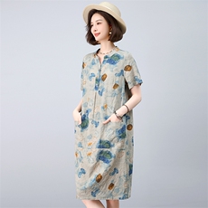 2025夏季新款时尚气质显瘦休闲舒适复古连衣裙，女装连衣裙，独衣靓