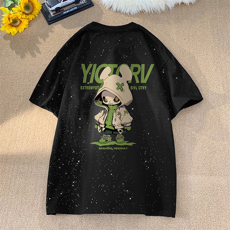 量大优供抖音视频 支持得物配合二开美式满天星亮片短袖T恤MTX175图片