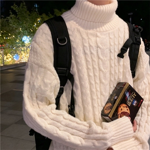 新款秋冬高领毛衣纯色百搭港风情侣款学生加厚上衣毛衣 M319-P43图片