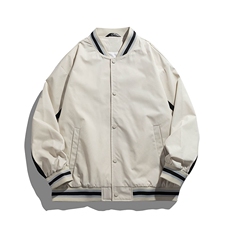 白底平铺小牛津上衣夹克宽松落肩拼色棒球服外套JK701-P65，男装夹克，星座1204-3