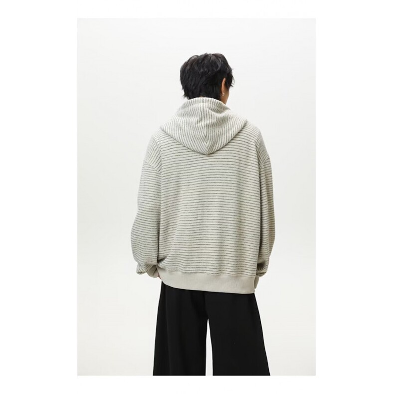 1506/GF400/P78美式复古条纹拉链开衫连帽卫衣男女情侣重磅外套,女装短外套,星座1506A