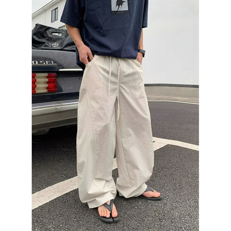 弯刀裤男款宽松微阔设计男士百搭抽绳休闲裤潮流百搭LHR811-P42，男装休闲裤，星座1008