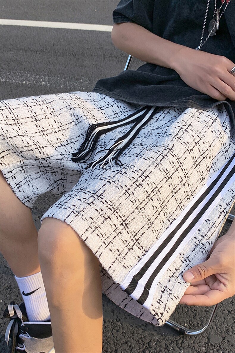 2025港风小香风短裤男士大码M-5XL中裤男潮流五分裤DK8797P40控59,男装牛仔裤,星座227-7