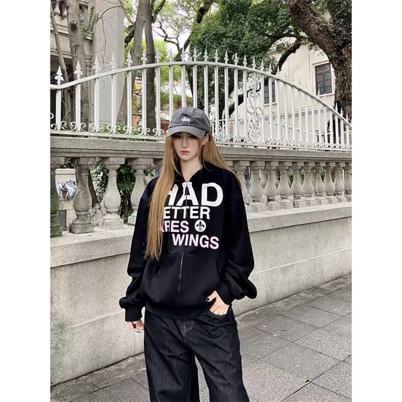 W10310-P55网图现货大标印花美式连帽卫衣情侣长袖上衣帽衫,男装卫衣,星座1608