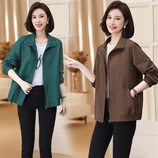 抗皱外套女士绿色短款中老年春秋薄款2024新款上衣立领妈妈装风衣,女装短外套,3200格调, 抗皱外套女士绿色短款中老年春秋薄款2024新款上衣立领妈妈装风衣,女装短外套,3200格调,