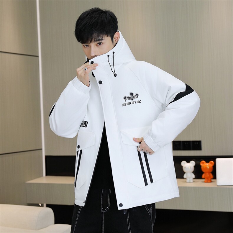 秋冬男式加绒加厚连帽夹克男时尚潮流加厚棉衣男外套MY835-P73图片