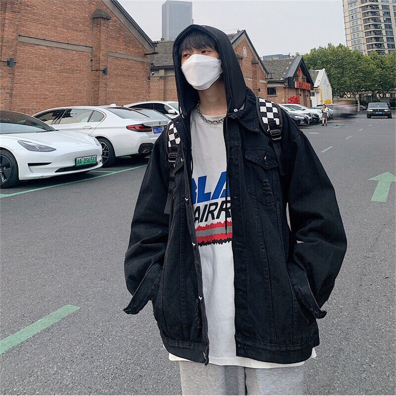 牛仔夹克男秋季高街hiphop港风宽松外套复古潮牌上衣JK556-P78,男装工装外套,星座1103-3