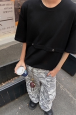 白色高级短袖男设计感小众cleanfit韩系上衣修身半袖慵懒风特P32，男装T恤，电商B319