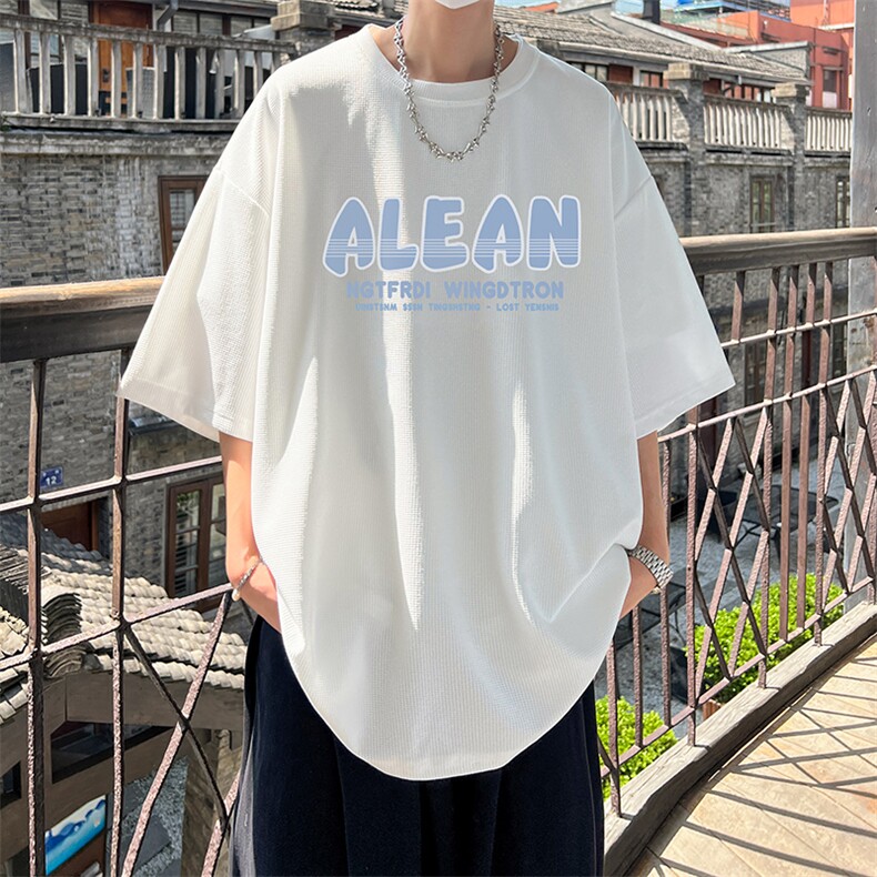 华夫格t恤男短袖男大码五分袖酒店风HT73291-P22,男装T恤,电商A040