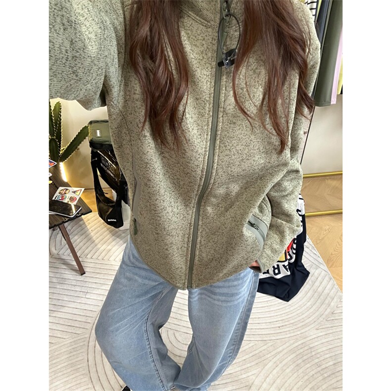 网图现货 情侣户外运动立领开衫抓绒休闲夹克外套男女 W56-P70图片
