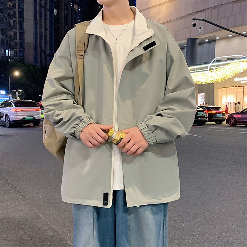 新款宽松两面穿二开夹克男撞色立领上衣外套DSA157B-JK7908-特P70,男装夹克,电商A157B