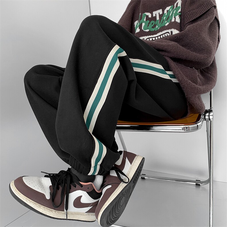 冬装加绒加厚束脚宽松休闲九分裤港风运动裤D321-1-DM303-P60，女装休闲裤，电商D321-1