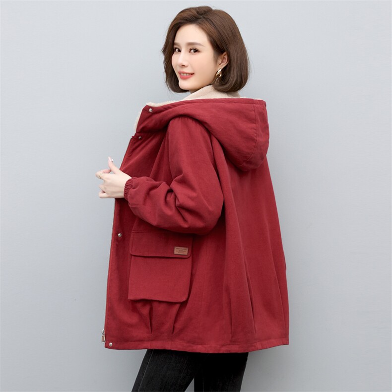 长期现货，加绒派克服时尚百搭棉服外套,女装棉衣/棉服,涵誉