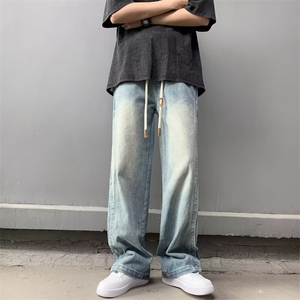 美式高街牛仔裤男士韩版潮流痞帅2024夏季新款ins长裤RK1734-P47图片