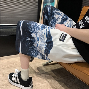 印花雪山五分裤男2025夏季新款短裤沙滩裤休闲裤衩中裤 K1080-P26图片
