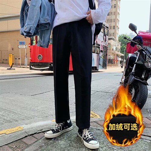 冬季加绒西装裤直筒宽松阔腿裤垂感休闲裤k23-常规p38加绒p42,男装西服套装,星座1008-2