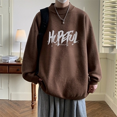 半高领毛衣男大码胖子针织衫毛线衣M18425-P45加绒款-P65，男装针织衫/毛衣，电商A040