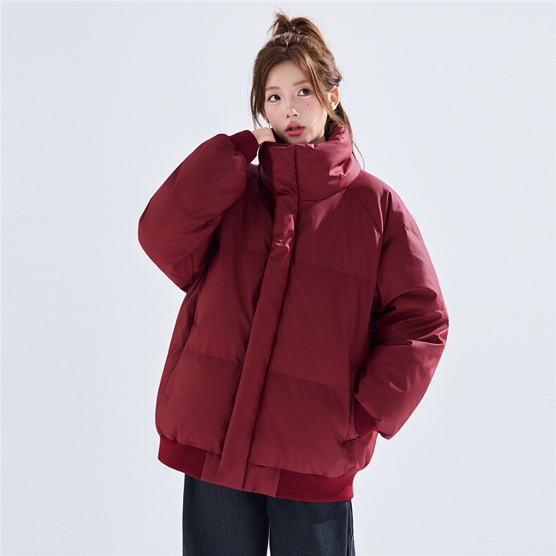 新款冬季羽绒立领PU皮棉服棉袄韩版宽松外套A436-2522-P80图片