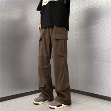 潮流ins高街直筒长裤子工装裤男款春季潮牌阔腿休闲裤AG215-P40，男装休闲裤，星座1109-3