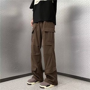 潮流ins高街直筒长裤子工装裤男款春季潮牌阔腿休闲裤AG215-P40