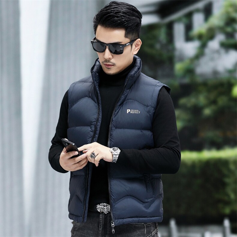 B8012钱塘2020-3时尚休闲冬季厚款简约中年男士羽绒服马甲P158,男装羽绒服,钱塘207-3