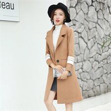 毛呢外套2020年冬季韩版气质优雅纯色潮流时尚中长款长袖，女装毛呢外套，众宇琦