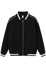 重磅420克boxy短款立领开衫棒球服液态棉爽滑外套男D9899-P68，女装短外套，星座610B-1