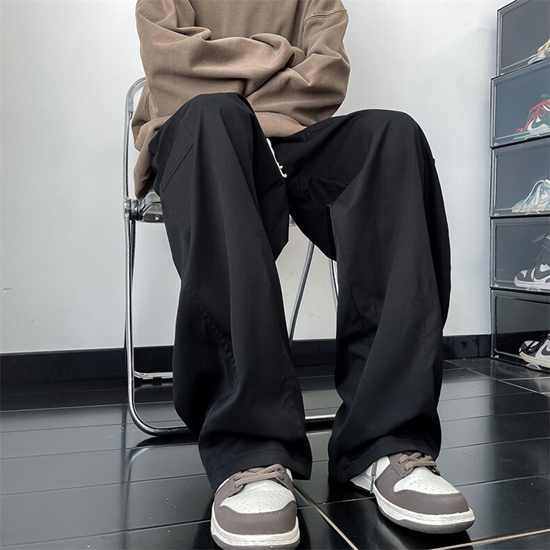 秋冬款男裤工装口袋拼接休闲直筒系带长裤h89P40,男装休闲裤,星座1013-1