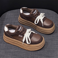 厚底2024新款真皮增高运动休闲豹纹板鞋一脚蹬女鞋潮，女鞋休闲鞋，电商A223