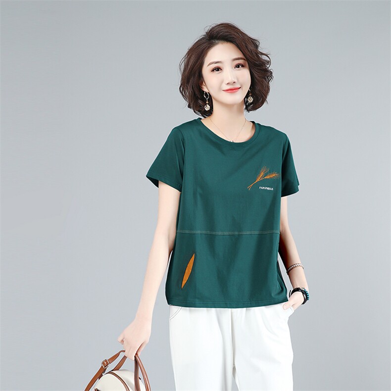2025年时尚宽松大码女装T恤舒适百搭显瘦上衣超柔软面料舒适，女装大码女装，秋牧寒烟