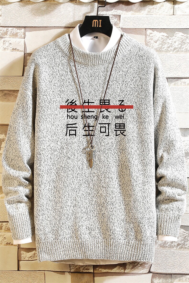M19028-P45加绒款-P65加厚加绒毛衣男大码毛线衣男针织衫砖墙,男装针织衫/毛衣,电商A040A