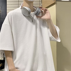 男士短袖t恤夏装冰丝垂感五分袖潮牌宽松休闲体恤1001-1TX563-P26，男装T恤，星座1001-1